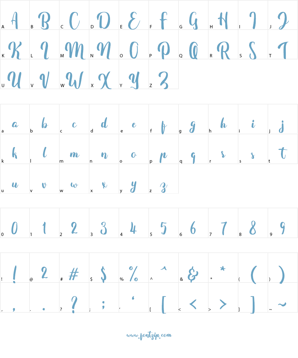 Fitamint Script Font Character